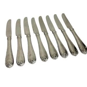 Lenox 18/10 Stainless Steel Tudor Bead Augusta dinner knives set of 8
